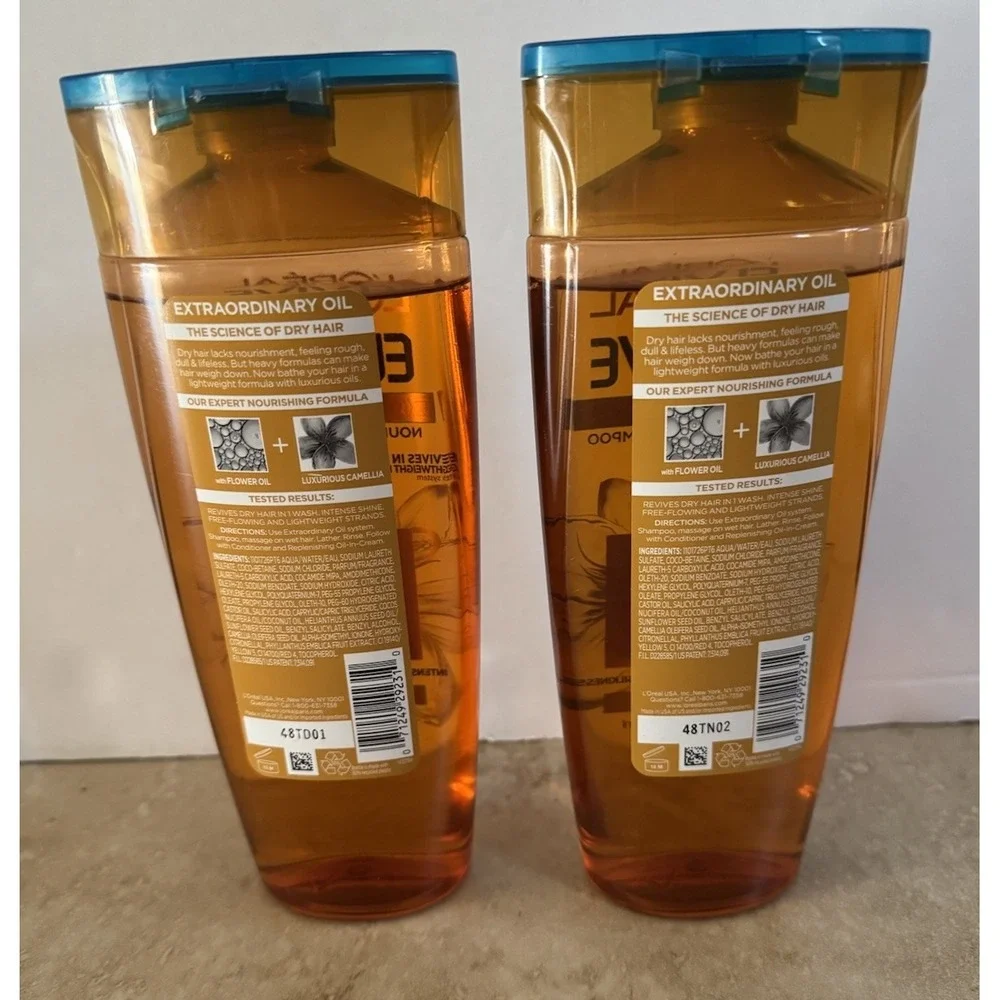 2-L'Oreal Elvive Extraordinary Oil Nourishing Shampoo Dry Hair 12.6 floz ea NEW‎